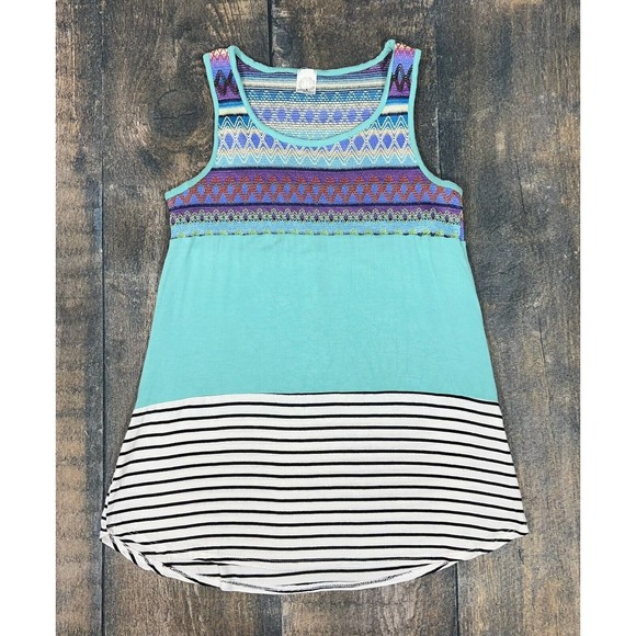 Sun & Moon Women’s Size Small Colorblock Tunic Tank Top! Stripes, Woven! - Picture 1 of 7